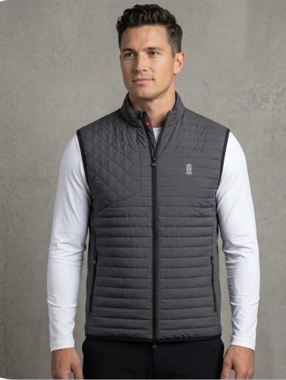 Greyson Quilted Performance Vest Size  XL Chsrcoal Gray
